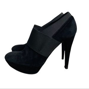 Stuart Weitzman Kilgore Black Suede Platform Booties
